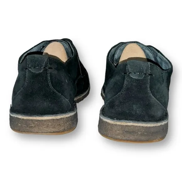 Ugg Mens 3269 Black Suede Lace Up Oxfords Chaucer Sheepskin Interior Shoes 10.5