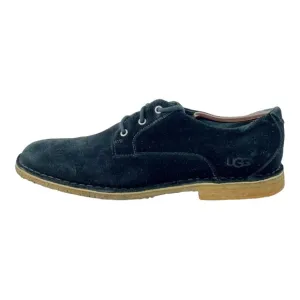 Ugg Mens 3269 Black Suede Lace Up Oxfords Chaucer Sheepskin Interior Shoes 10.5