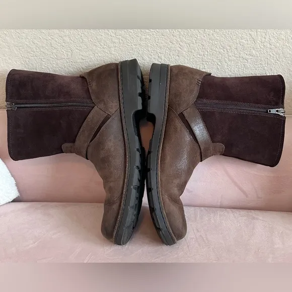 UGG Messner Mens 11.5 Waterproof Suede Leather Boots Chocolate Brown Buckle Zip