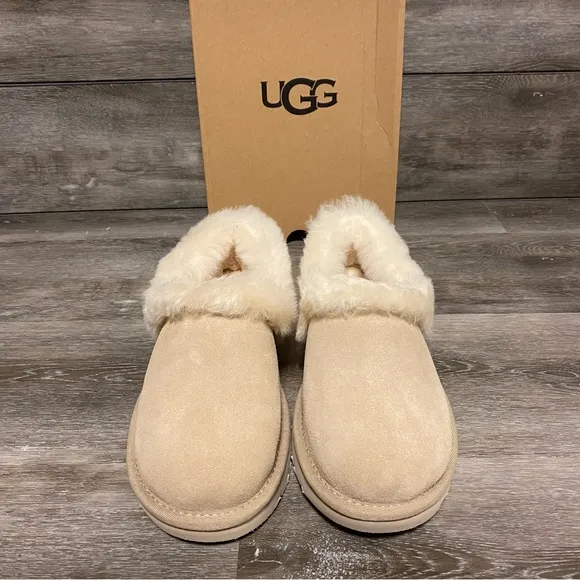 UGG | Nita Ultra Mini Bootie Closed Back Slippers SAND NEW