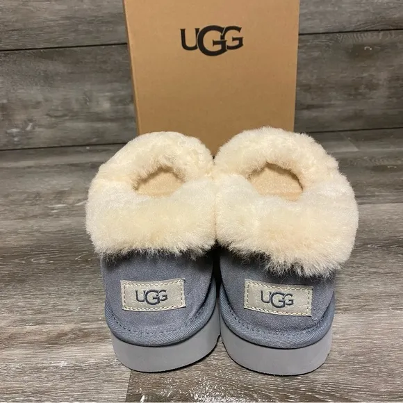 UGG | Nita Ultra Mini Shearling Suede Slipper Indoor Outdoor NEW Lighthouse Grey
