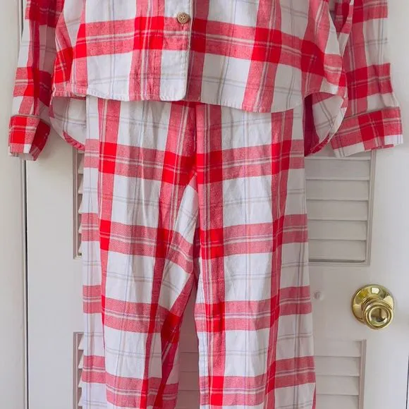 UGG Red Plaid 100% Cotton Long Sleeve Long Pant Pajama Set — SZ XL‎ EUC