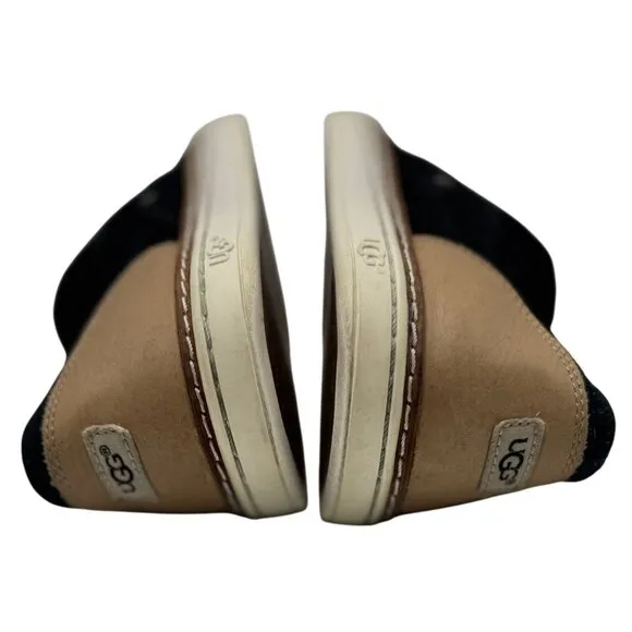 UGG Tan &amp; Black Suede Slip-On Shoes Womens Size 9