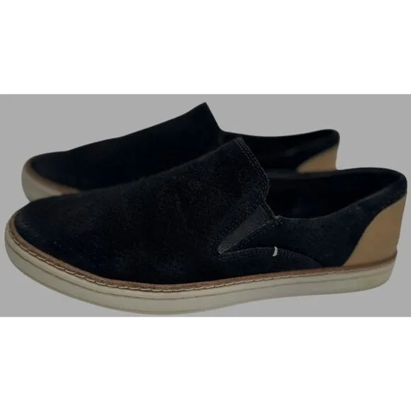 UGG Tan &amp; Black Suede Slip-On Shoes Womens Size 9