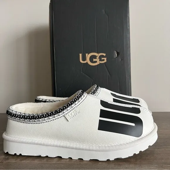 Ugg Tasman Chopd Men’s White Black Lined Shoe Size 9 #B1572