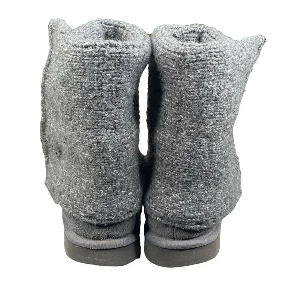 UGG Women’s Cardy Lattice Grey Knit Pull On Winter Boots Size US 10