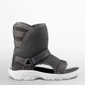 UGG x Teva Dark Gull Gray Sheepskin Hybrid Open Toe Fur Lined Boot EUC Size 8.5
