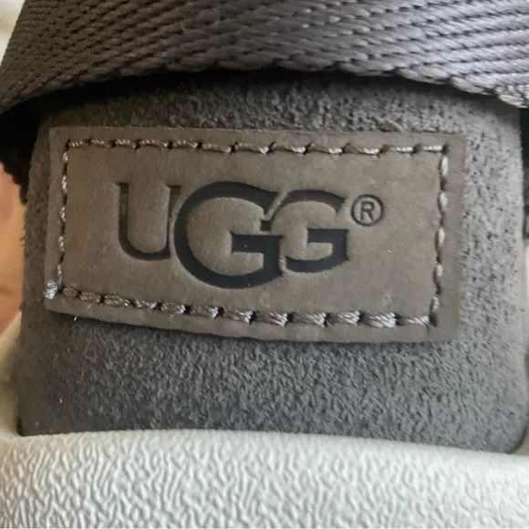 UGG x Teva Dark Gull Gray Sheepskin Hybrid Open Toe Fur Lined Boot EUC Size 8.5