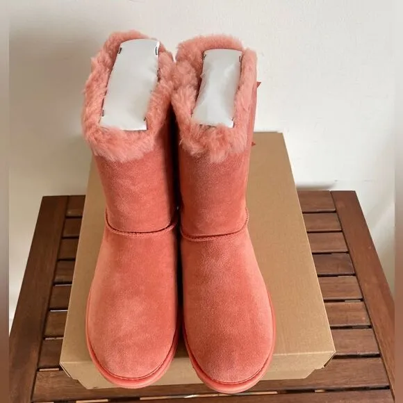 UGG Bailey Bow Satin Boots Clay Pot US Women Size 8/UK 6/EU 39