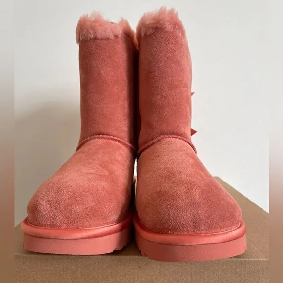 UGG Bailey Bow Satin Boots Clay Pot US Women Size 8/UK 6/EU 39