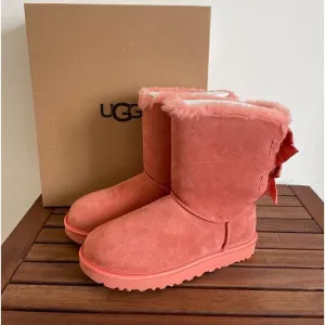 UGG Bailey Bow Satin Boots Clay Pot US Women Size 8/UK 6/EU 39
