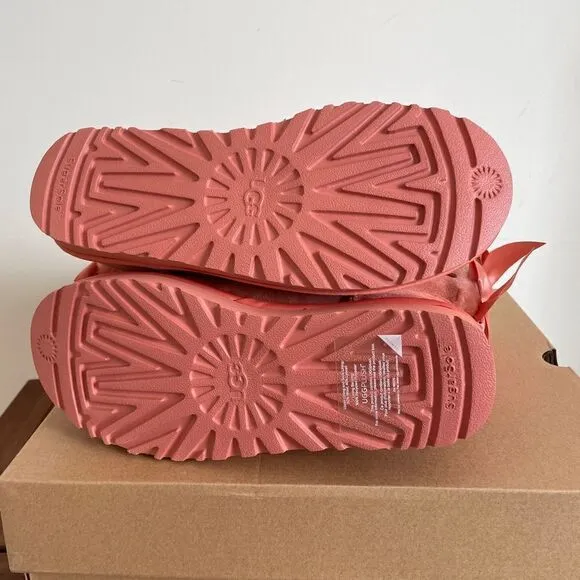 UGG Bailey Bow Satin Boots Clay Pot US Women Size 8/UK 6/EU 39