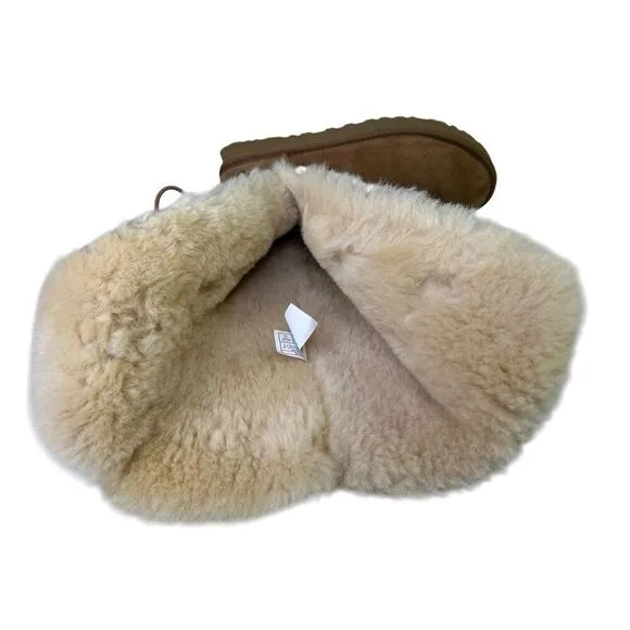 UGG Women's Tan Bailey Button Triplet Sheepskin Winter Boots 7
