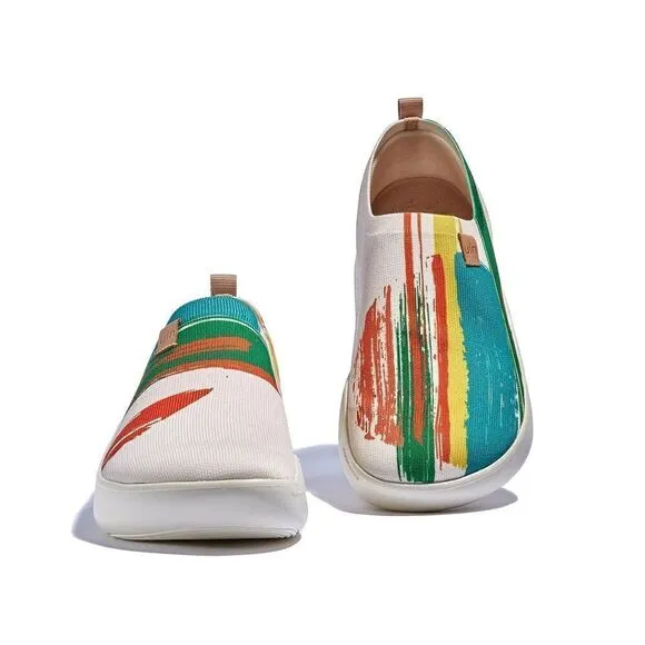 UIN Men's Walking Shoes Slip On Casual Sneaker (Toledo X- Crimson Sunset 3)