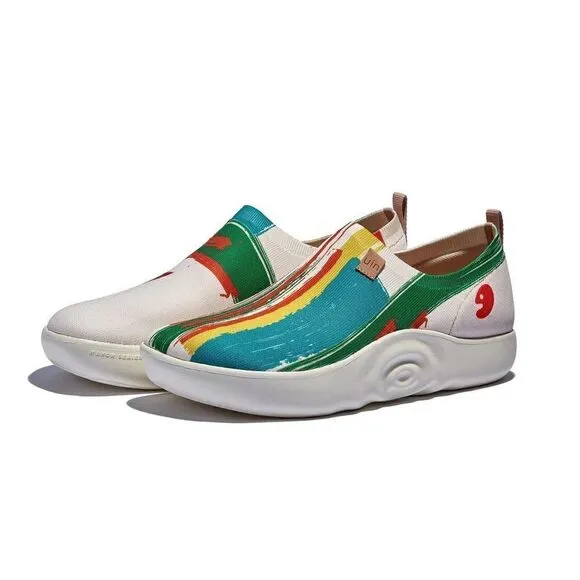 UIN Men's Walking Shoes Slip On Casual Sneaker (Toledo X- Crimson Sunset 3)