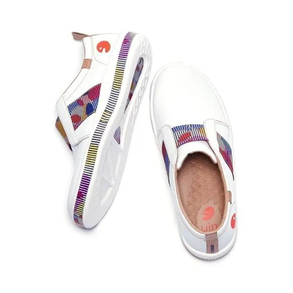 UIN Women's Walking Casual Slip Ons Travel Skate Shoes (Colored Bubble Cordoba)