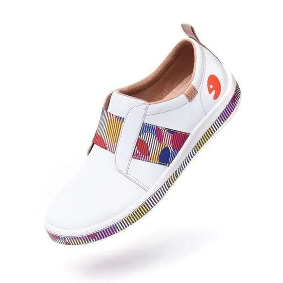 UIN Women's Walking Casual Slip Ons Travel Skate Shoes (Colored Bubble Cordoba)