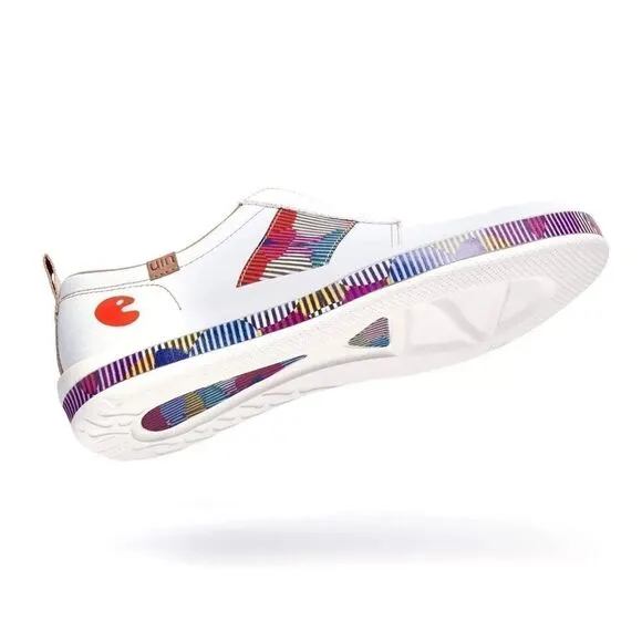 UIN Women's Walking Casual Slip Ons Travel Skate Shoes (Colored Bubble Cordoba)