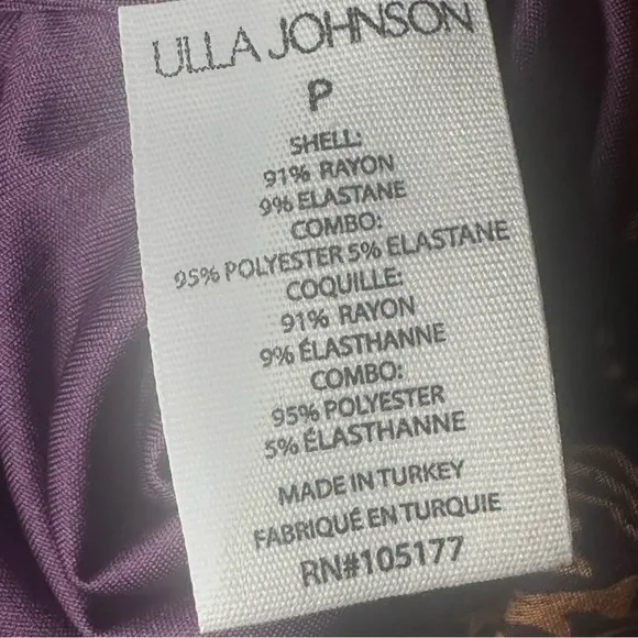 Ulla Johnson Wilhemina Gathered Printed Stretch-jersey Mini Dress. Sz: 0