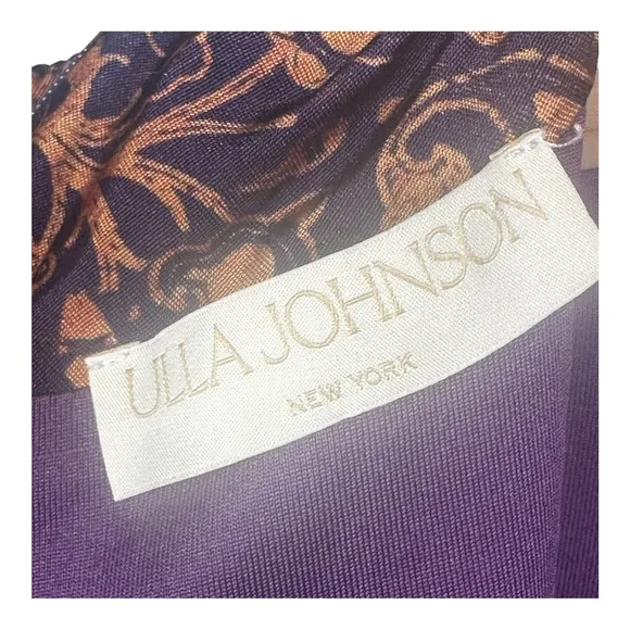 Ulla Johnson Wilhemina Gathered Printed Stretch-jersey Mini Dress. Sz: 0