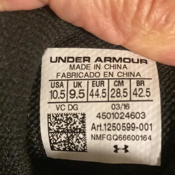 Under Armour man boots size 10.5