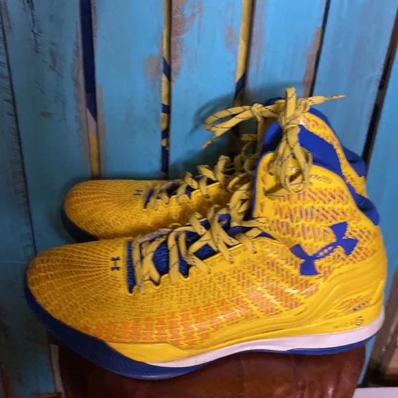 Under Armour Micro G Clutch Fit Drive Stephen Curry PE shoes size 11 yellow blue