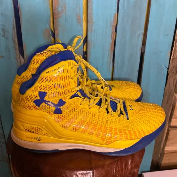 Under Armour Micro G Clutch Fit Drive Stephen Curry PE shoes size 11 yellow blue