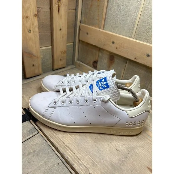 US12 Adidas Originals Men's White Blue Bird Stan Smith Casual Shoes H05334