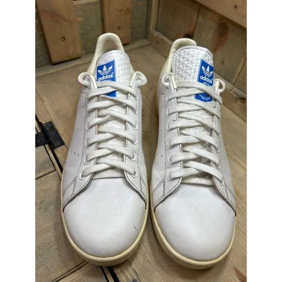 US12 Adidas Originals Men's White Blue Bird Stan Smith Casual Shoes H05334