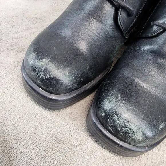 Vagabond Shoes Womens Size EU 37 US 6.5 Black Leather Lace Up Combat Boots *Read