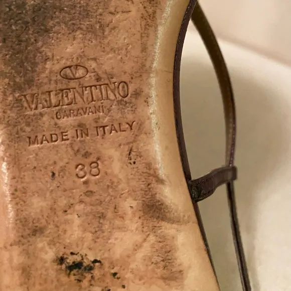 Valentino Garavani bronze/gold and green jeweled sandals