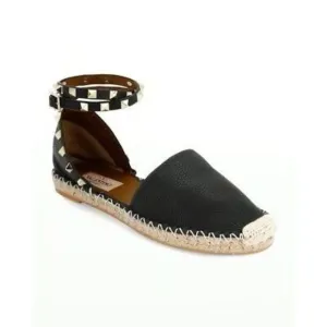 Valentino Garavani Rockstud Double Grainy Calfskin Espadrille Black 39