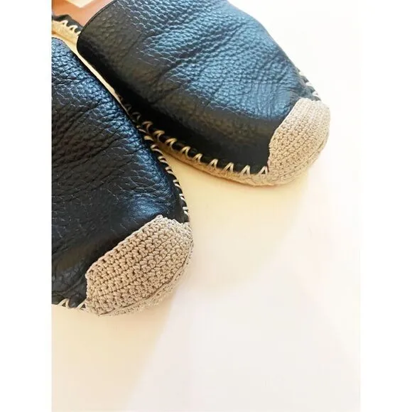 Valentino Garavani Rockstud Double Grainy Calfskin Espadrille Black 39