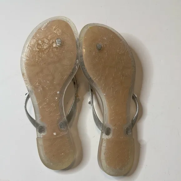 Valentino Rockstud Bow Jelly Flat Thong Sandals  Size 37