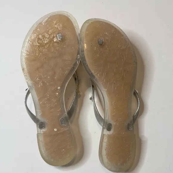 Valentino Rockstud Bow Jelly Flat Thong Sandals  Size 37