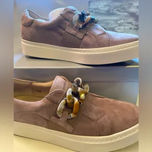 Vaneli Sport Yazz Truffle Suede comfort Walking shoes with 1 inch platform sole