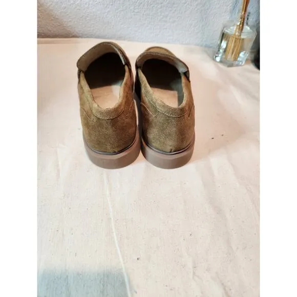 VANELi Tan Suede Loafers Size 6M Rhinestone Strap Slip-On Flat Shoes