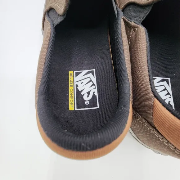 Vans Asher Deluxe Shoes Mens 10 Walnut Grey Slip-on Low Top Sneaker NEW