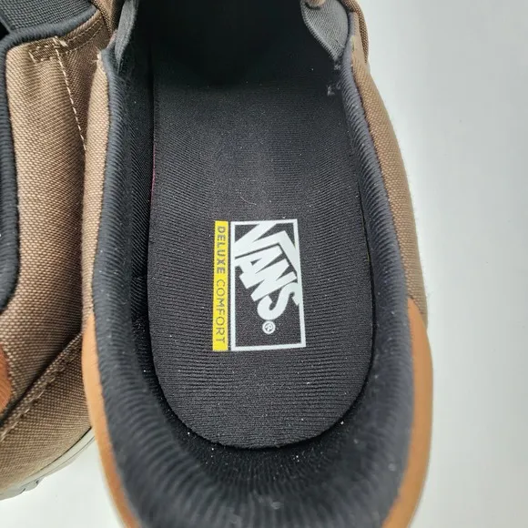 Vans Asher Deluxe Shoes Mens 10 Walnut Grey Slip-on Low Top Sneaker NEW