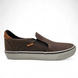 Vans Asher Deluxe Shoes Mens 10 Walnut Grey Slip-on Low Top Sneaker NEW