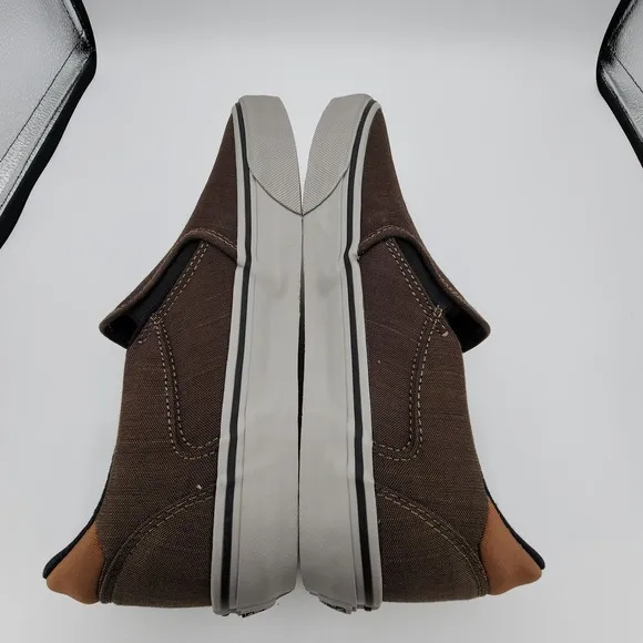 Vans Asher Deluxe Shoes Mens 10 Walnut Grey Slip-on Low Top Sneaker NEW
