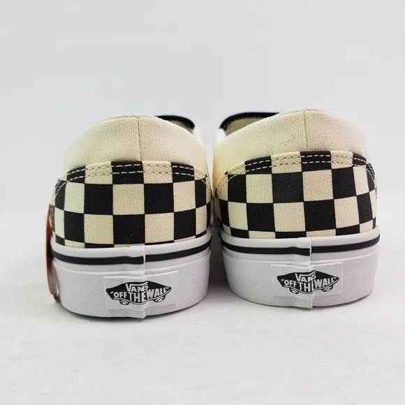 Vans Asher Womens Size 11 Black White Checkerboard Slip On Skate Sneaker Shoes
