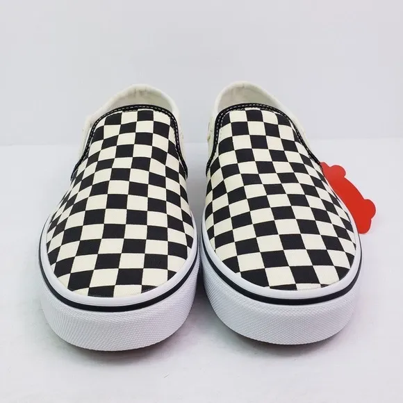 Vans Asher Womens Size 11 Black White Checkerboard Slip On Skate Sneaker Shoes