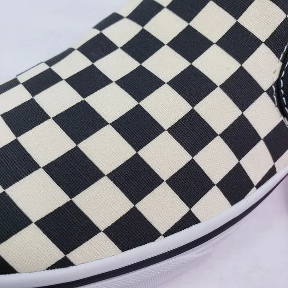 Vans Asher Womens Size 11 Black White Checkerboard Slip On Skate Sneaker Shoes