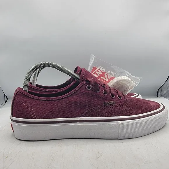 Vans Authentic Pro Burgundy Port Sneaker Shoes Low Top Casual Comfort