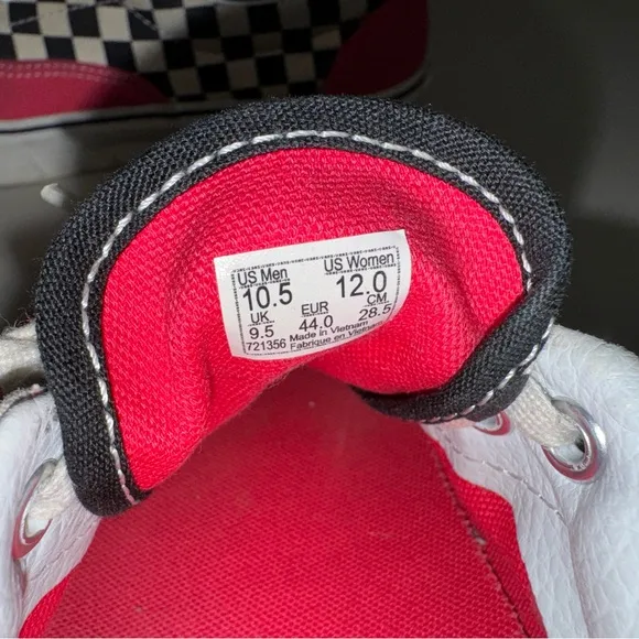 VANS Checkered Neon Pink Sneakers Women 12 Era 2 Tone Shoes Lace Up Canvas Skate