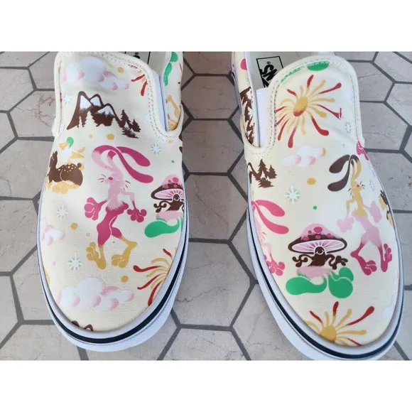 Vans Classic Slip On Get Outdoors Classic Trippy Mountain White Size 10 Men New