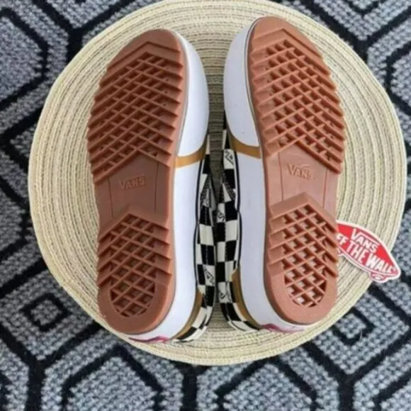 Vans Classic Slip On Shoes Black White Checkerboard Womens