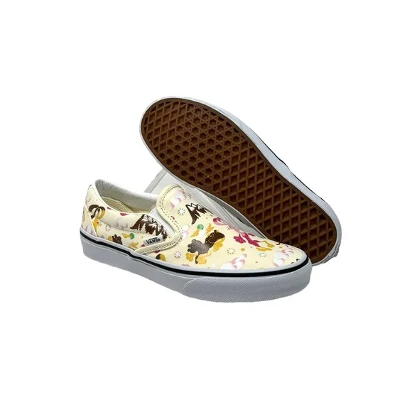 VANS Classic Slip On Sneakers Women's Size Skate Canvas White Shoes VN000BVZFRL