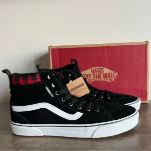 VANS Filmore Hi Vansgu Suede Black Red Plaid Men's Shoe Size 13 #B1619